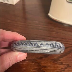 Blue and White Patterned Bangle